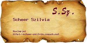 Scheer Szilvia névjegykártya